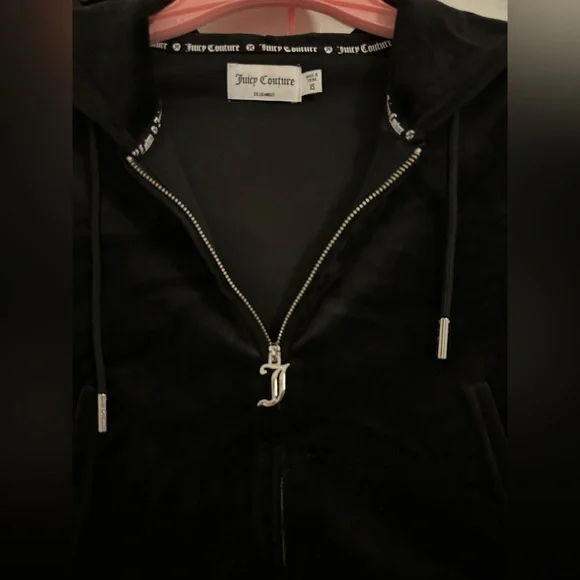 NW/OT! Juicy Couture Velour Black Gemini Track Suit sweatsuit women size X-SMALL - Picture 7 of 12